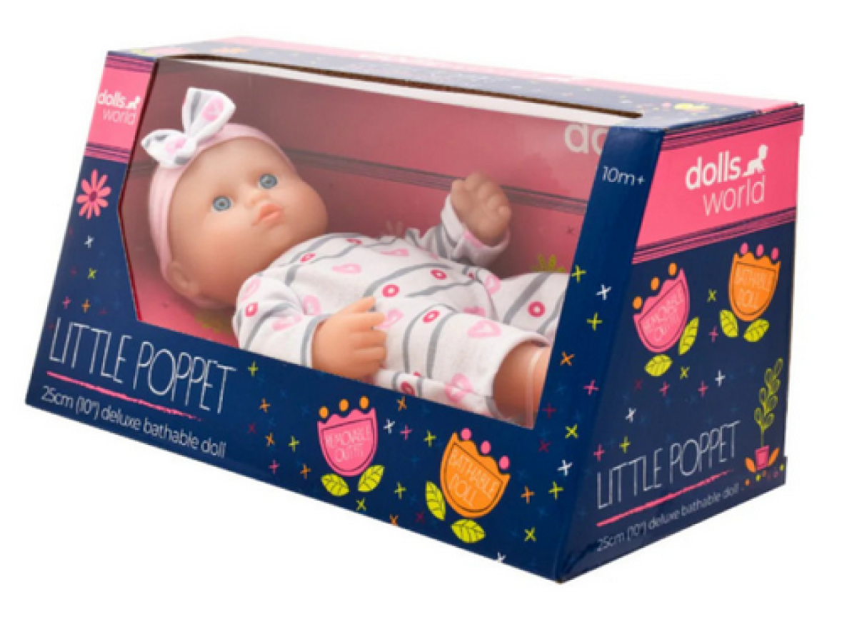 Dolls World Little Poppet 25cm 10 Bathable Doll