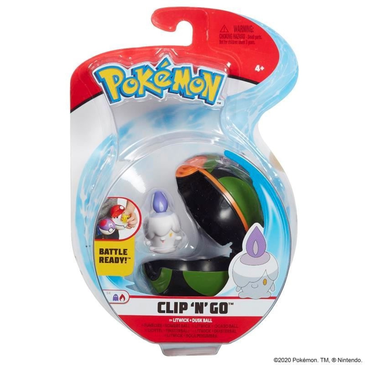 Pokemon Clip N Go Litwick Dusk Ball Argosy Toys