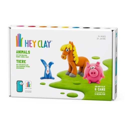 Hey Clay Animals - 18 Can Modeling Air-Dry Clay & Interactive App - Arts &  Crafts for Ages 3 to 11