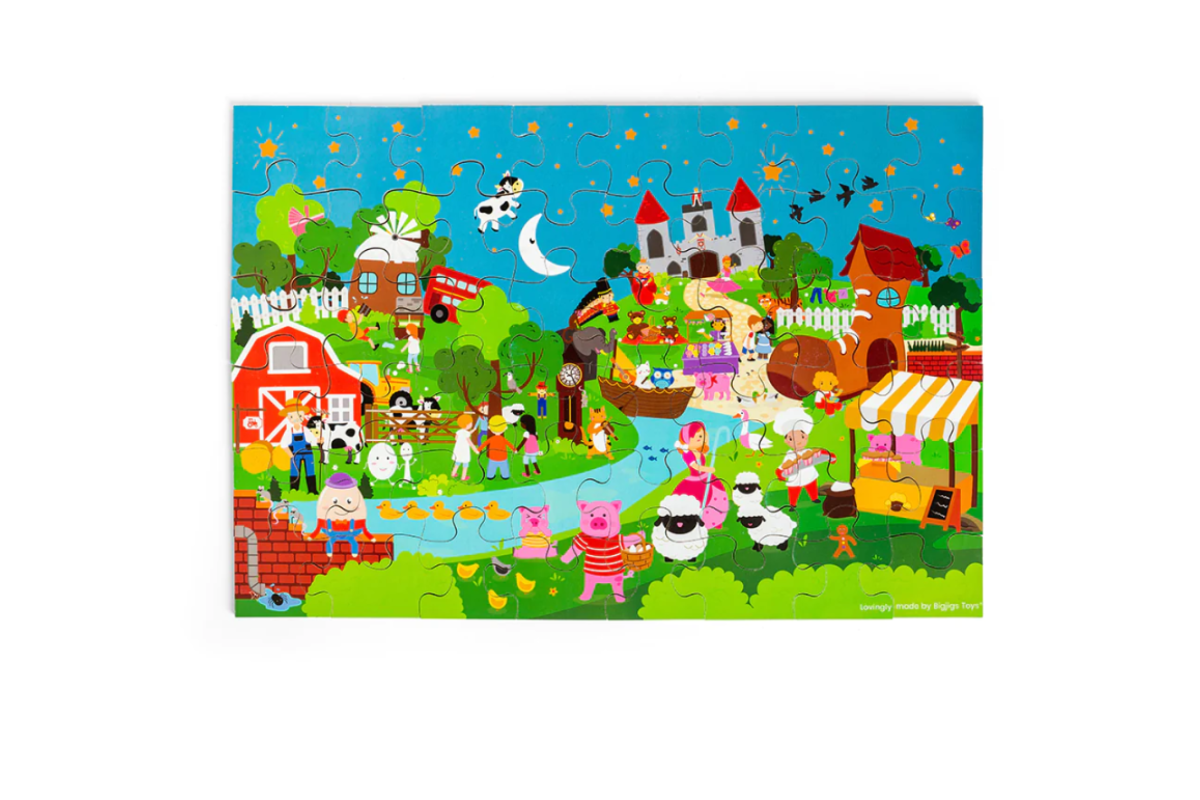 Bigjigs Nursery Rhyme Floor Puzzle 48pc 35015 - ArgosyToys.co.uk