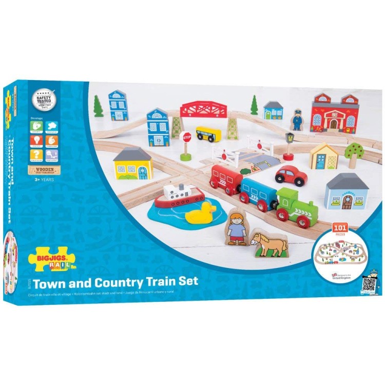 Bigjigs Rail - Town and Country Train Set BJT015