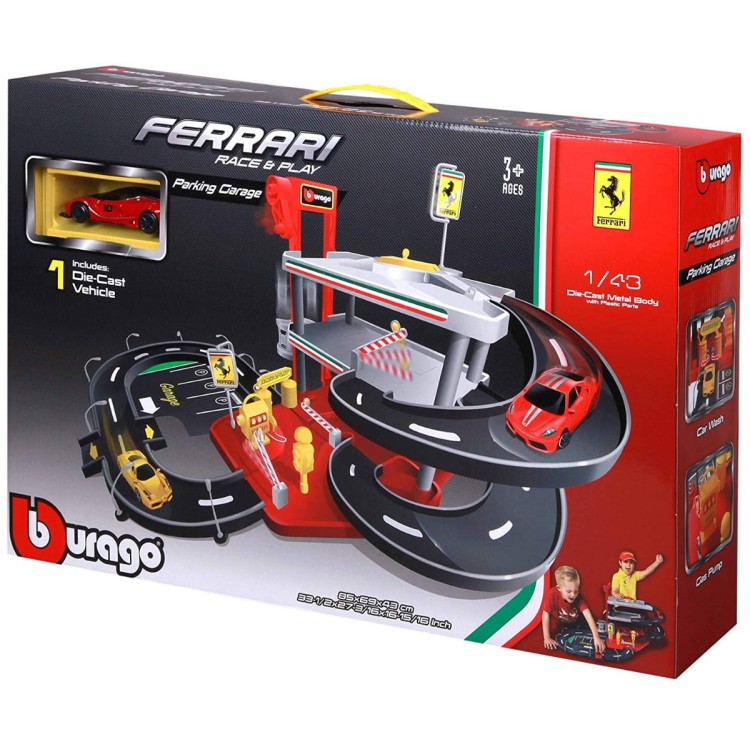 Burago Ferrari Race Play Parking Garage