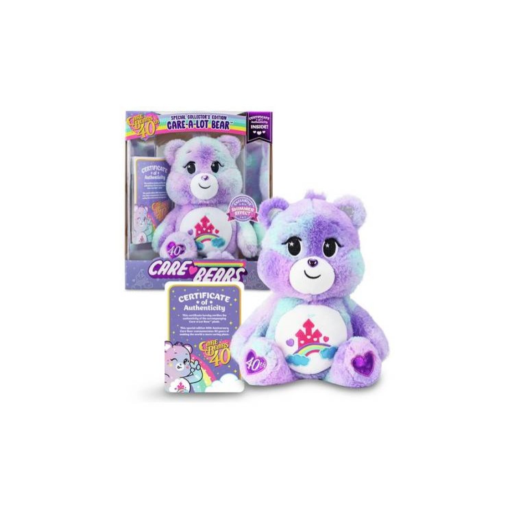 Care Bears Care A lot Bear 40th Anniversary Plush - ArgosyToys.co.uk