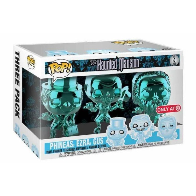Funko Pop! Haunted Mansion Teal Chrome 3 Pack Phineas, Ezra, Gus 