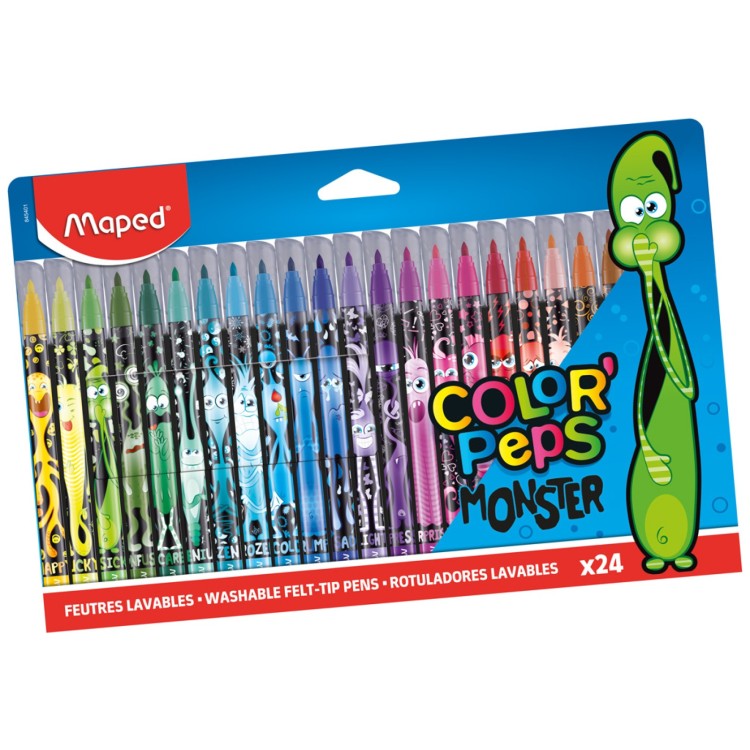 Maped Color'Peps Monster 24 Colouring Felt Pens 