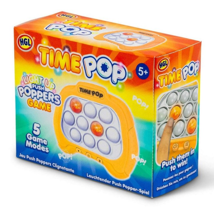Time Pop Light Up Push Poppers Game (Orange)